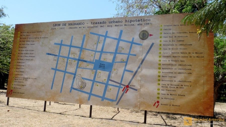Nikaragua, urbanistické řešení původního města León Viejo